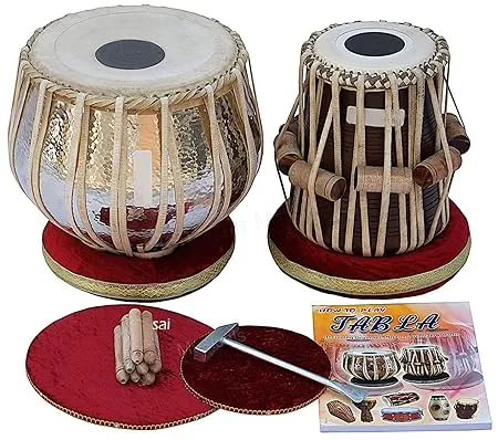 Concert Tabla Drum Set, 4 Kg Lacquer Polish Copper Bayan